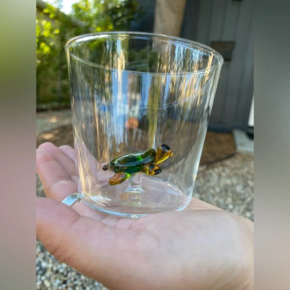 Handcrafted Glass Turtle Ornament for Reptile Habitats